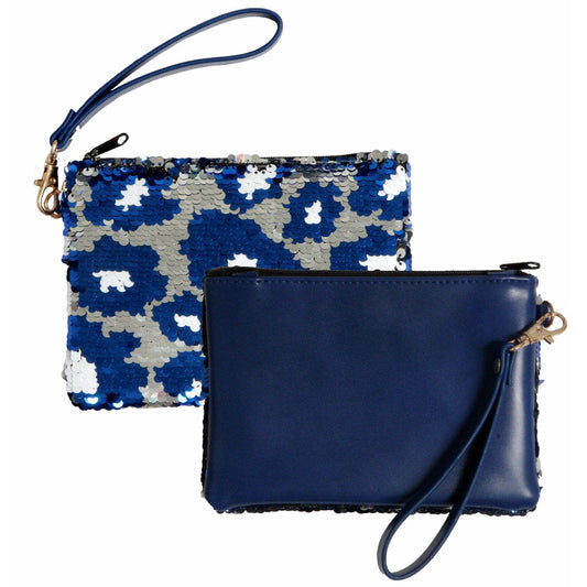 WC Commanders Sequined Wristlet- Royal