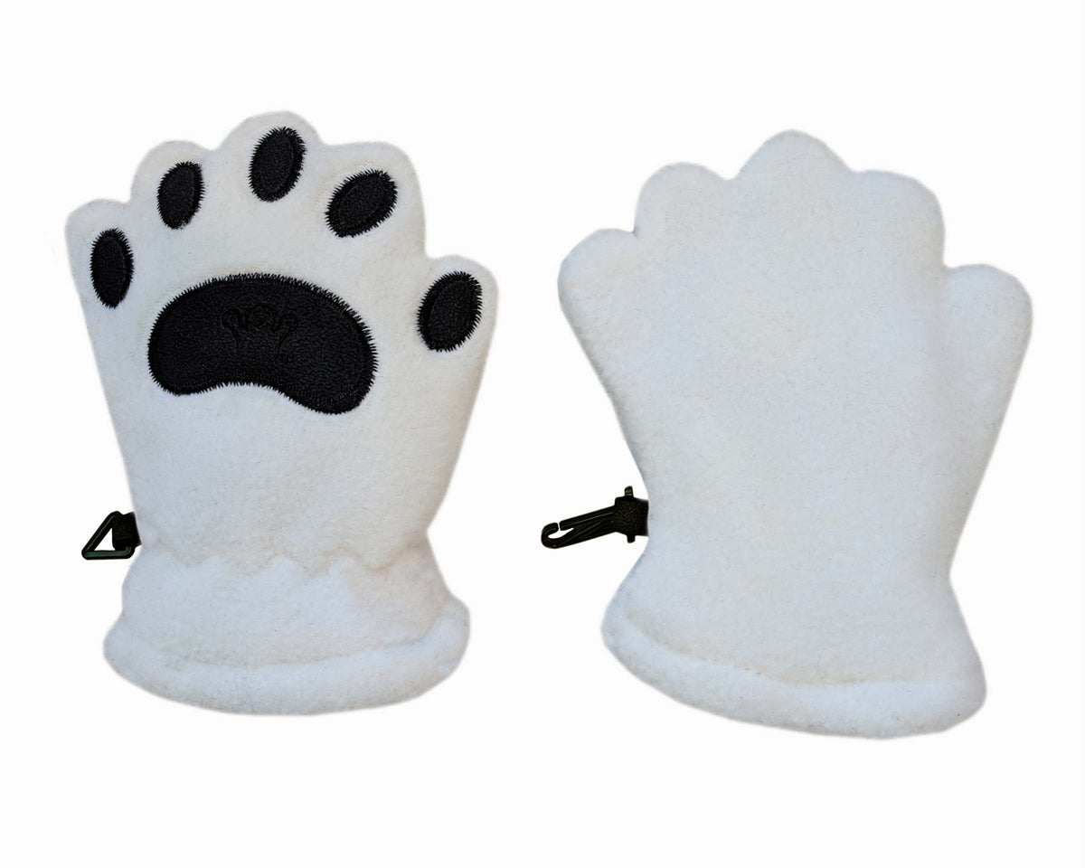 white infant mittens