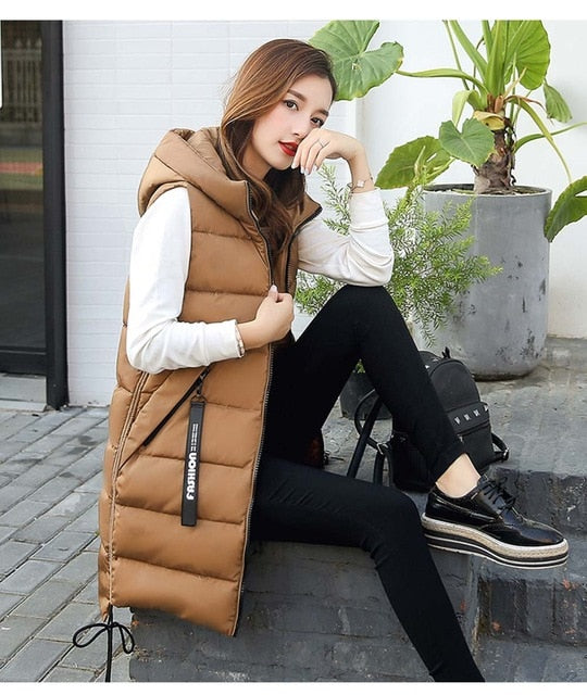 womens long winter vest