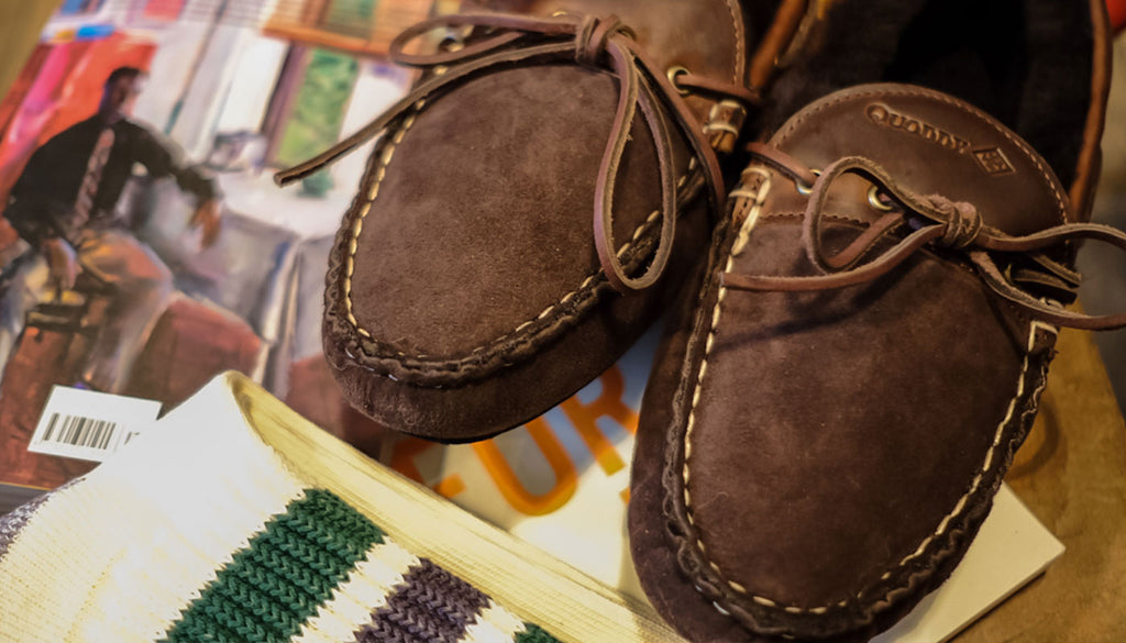 A pair of Quoddy fireside slippers