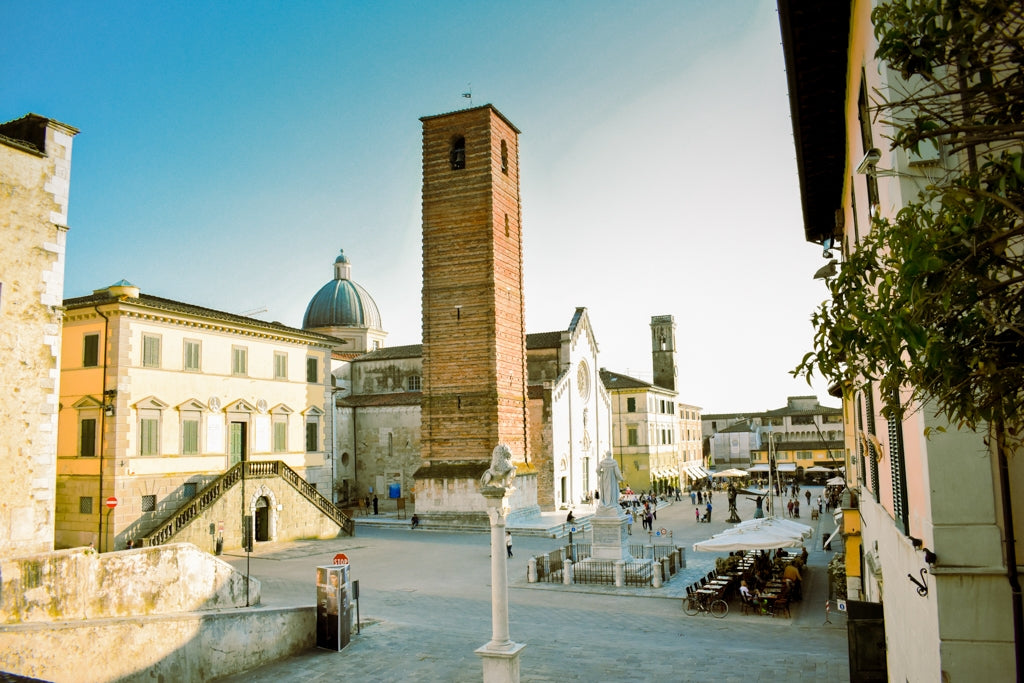 The main piazza in the Tuscan town of Pietrasanta.