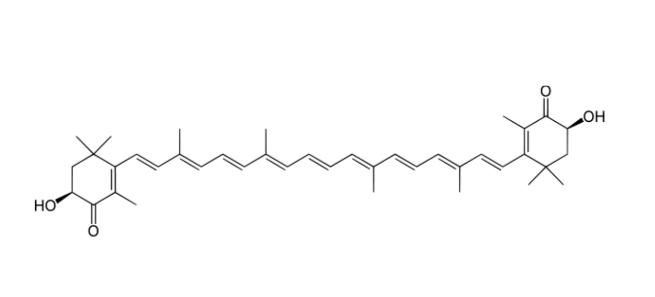 The presence of hydoxyl (OH) and ketone (C=O) moieties on each polar terminal ring along with the extension of conjugated double bond system explain the potency of astaxanthin’s higher antioxidant activity compared to other antioxidants