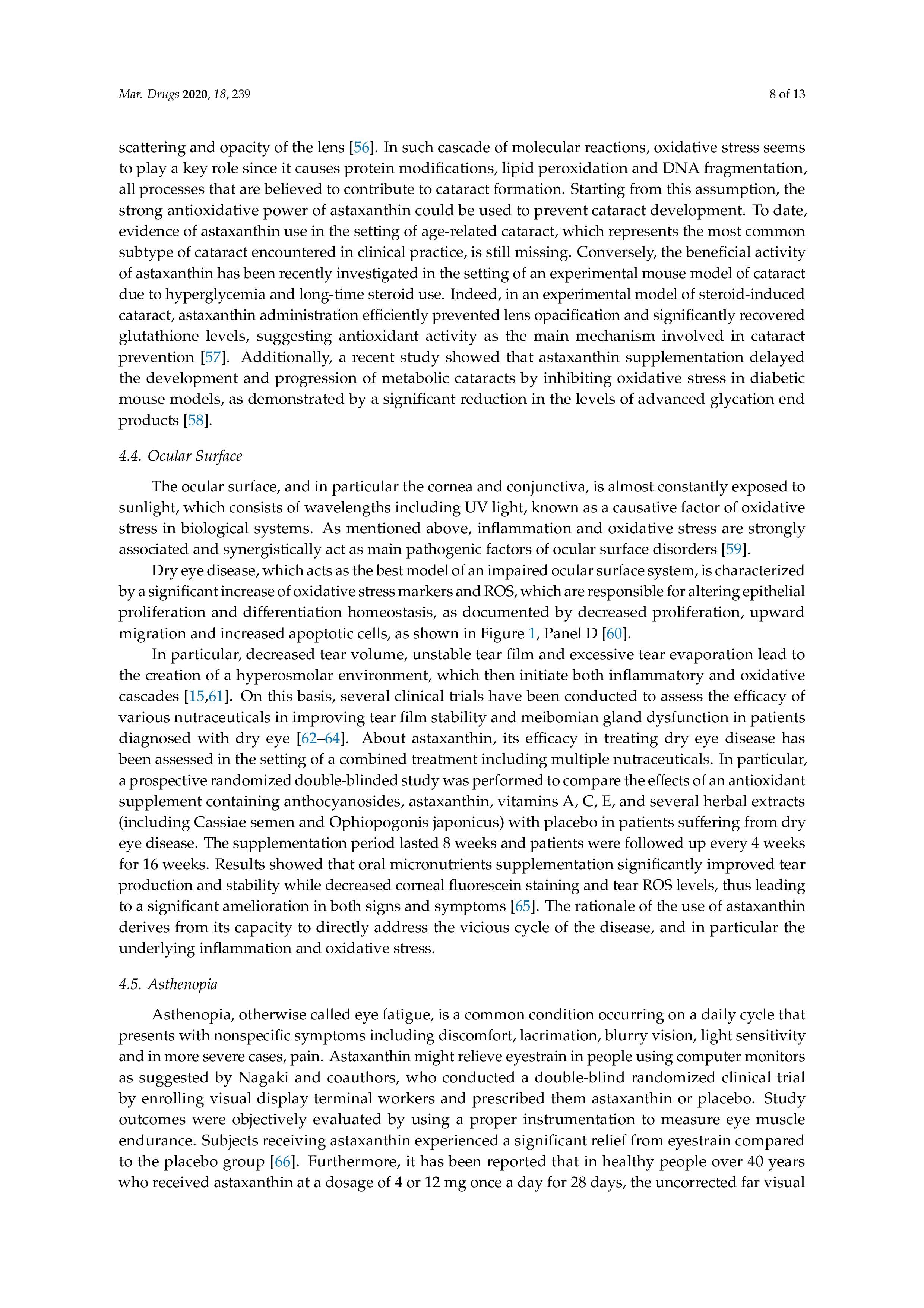 Clinical Applications of Astaxanthin in the Treatment of Ocular Diseases: Emerging Insights