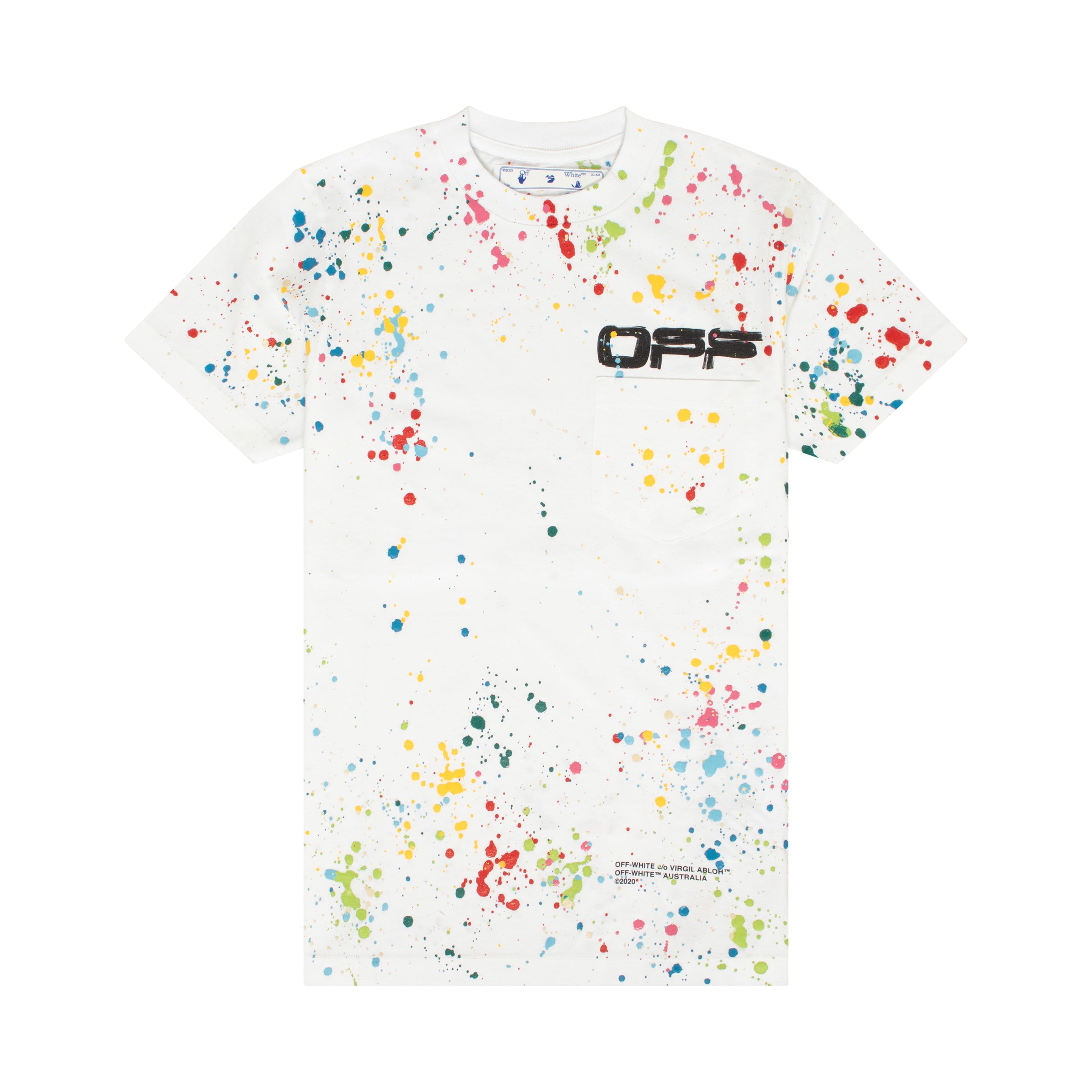 off white splatter tee