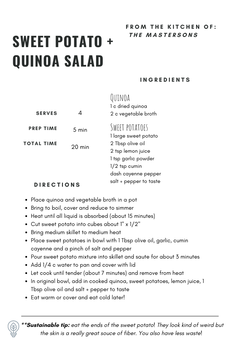 sweet potato + quinoa salad