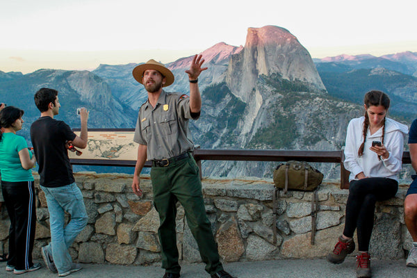 A Ranger Giving a Talk on Yosemite Geography at Glacier Point