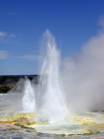 a geyser spewing water