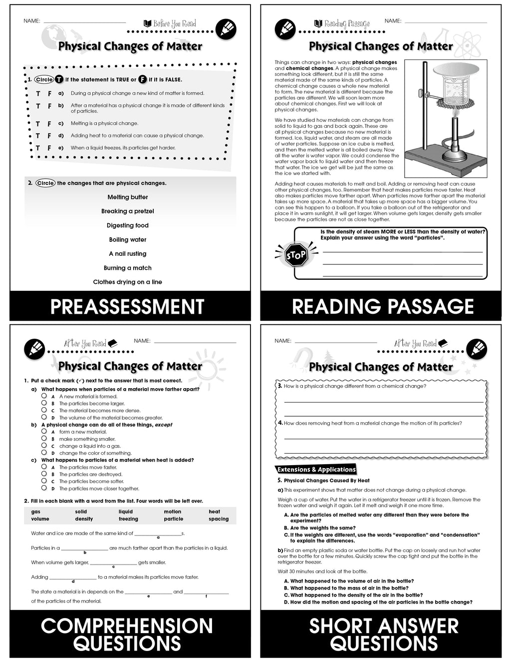 Properties of Matter In Properties Of Matter Worksheet