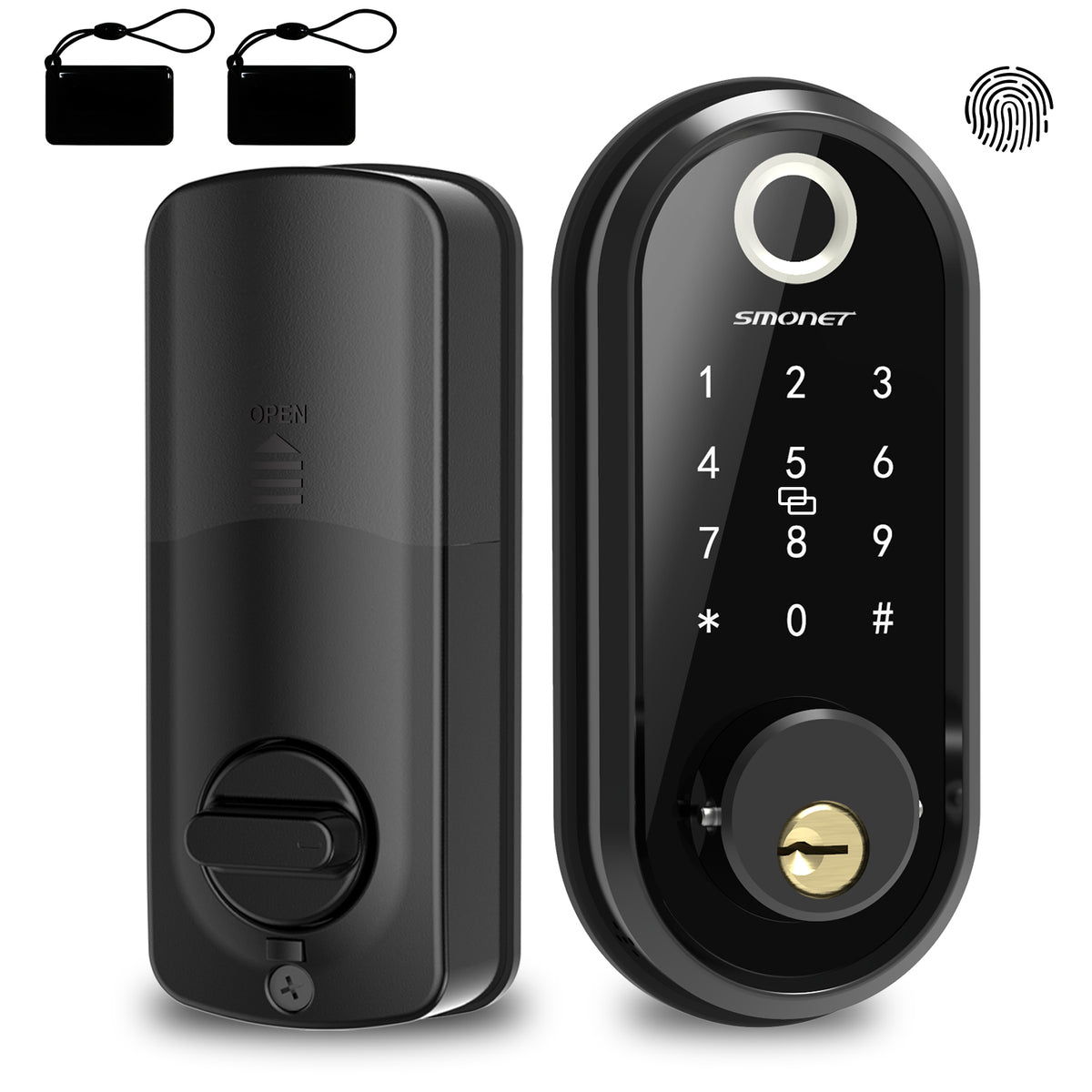 Huakii 360 Degrees Fingerprint Pressing Password/Fingerprint Unlocked Anti‑Theft Password Lock Home Security Office Drawer 1 Second Fast Identify Smart Lock