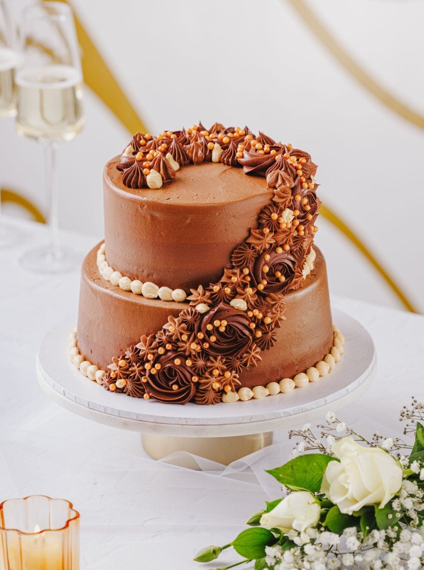 Luxurious Chocolate Wedding Cake