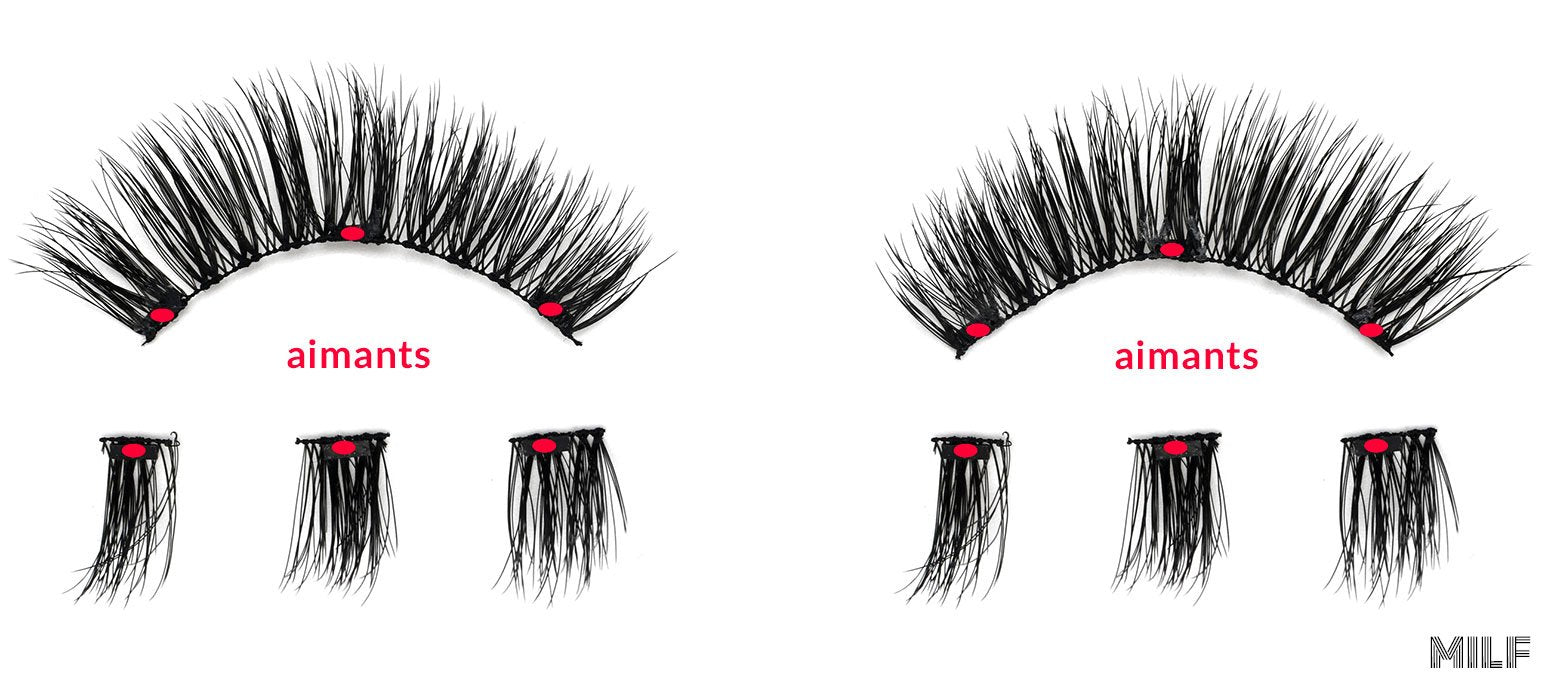 Petits aimants sur les faux cils magnétiques MilF-eyelashes