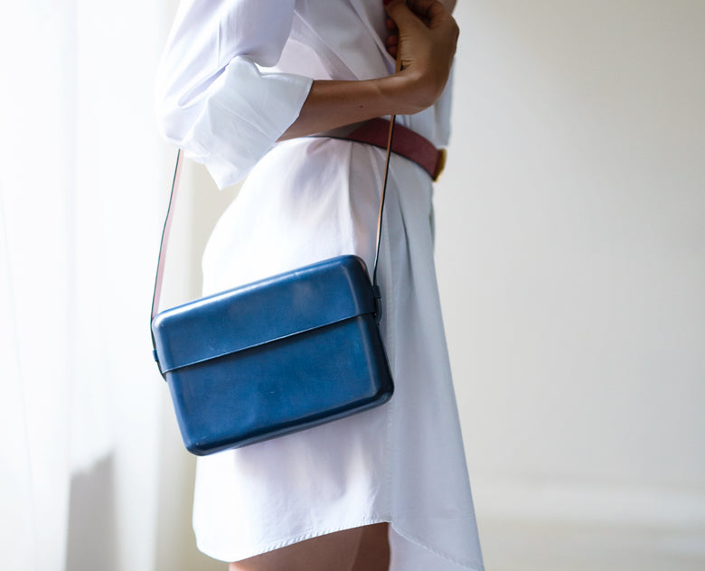 Gloria bag by Il Bussetto in Poseidon Blue