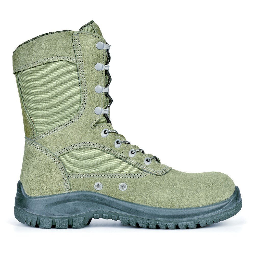 sage green composite toe boots