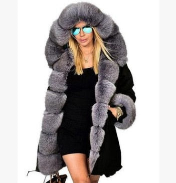 plus size long coat with hood