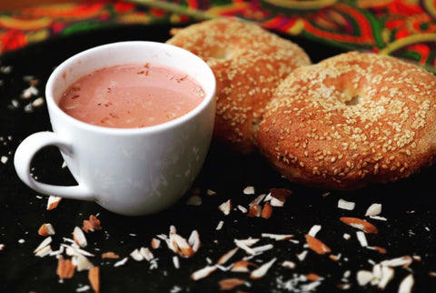 Sheer Chai served with freshly baked Taelwor at Matamaal Restaurants.