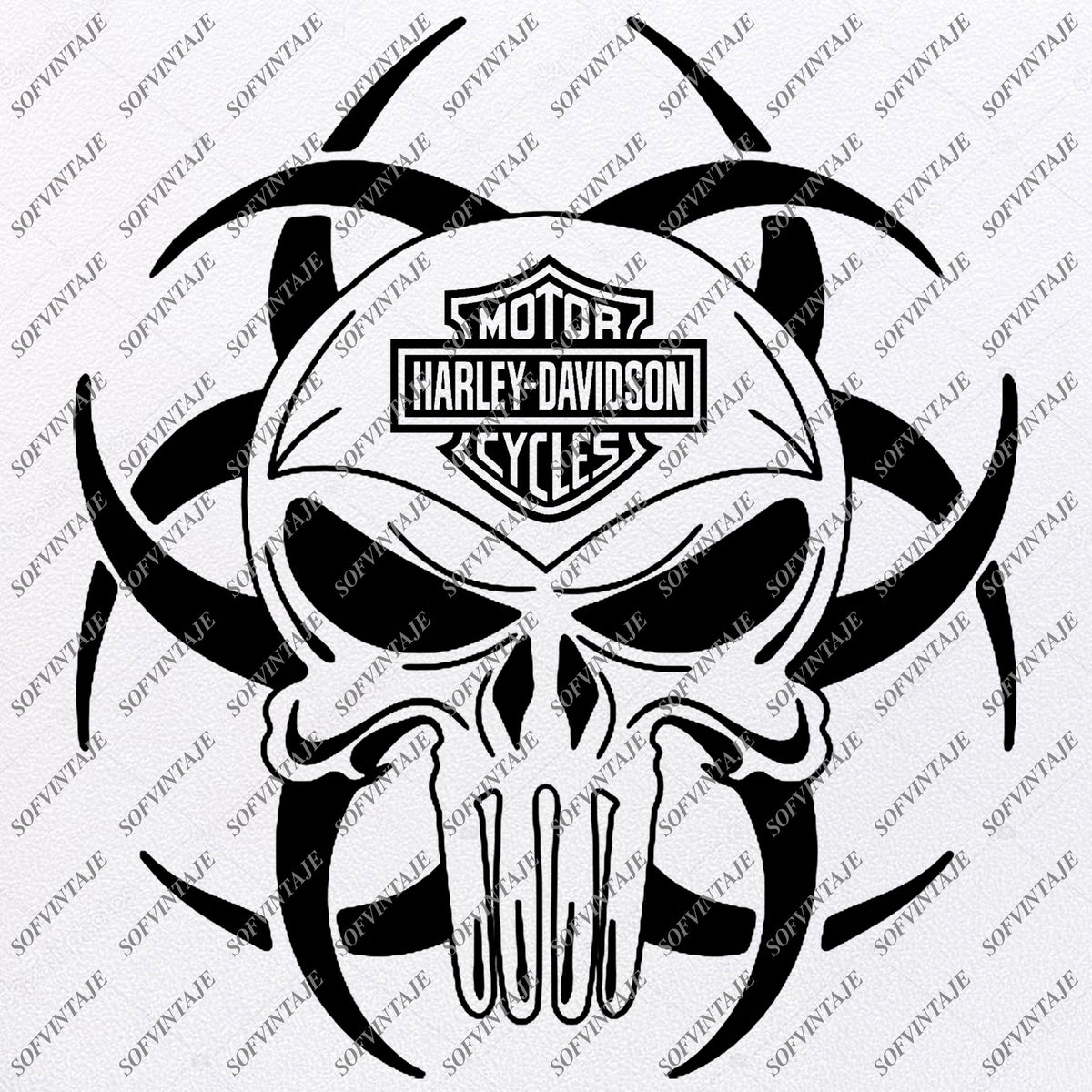 Harley Davidson Svg File Skull Harley Davidson Svg Design Clipart Tat