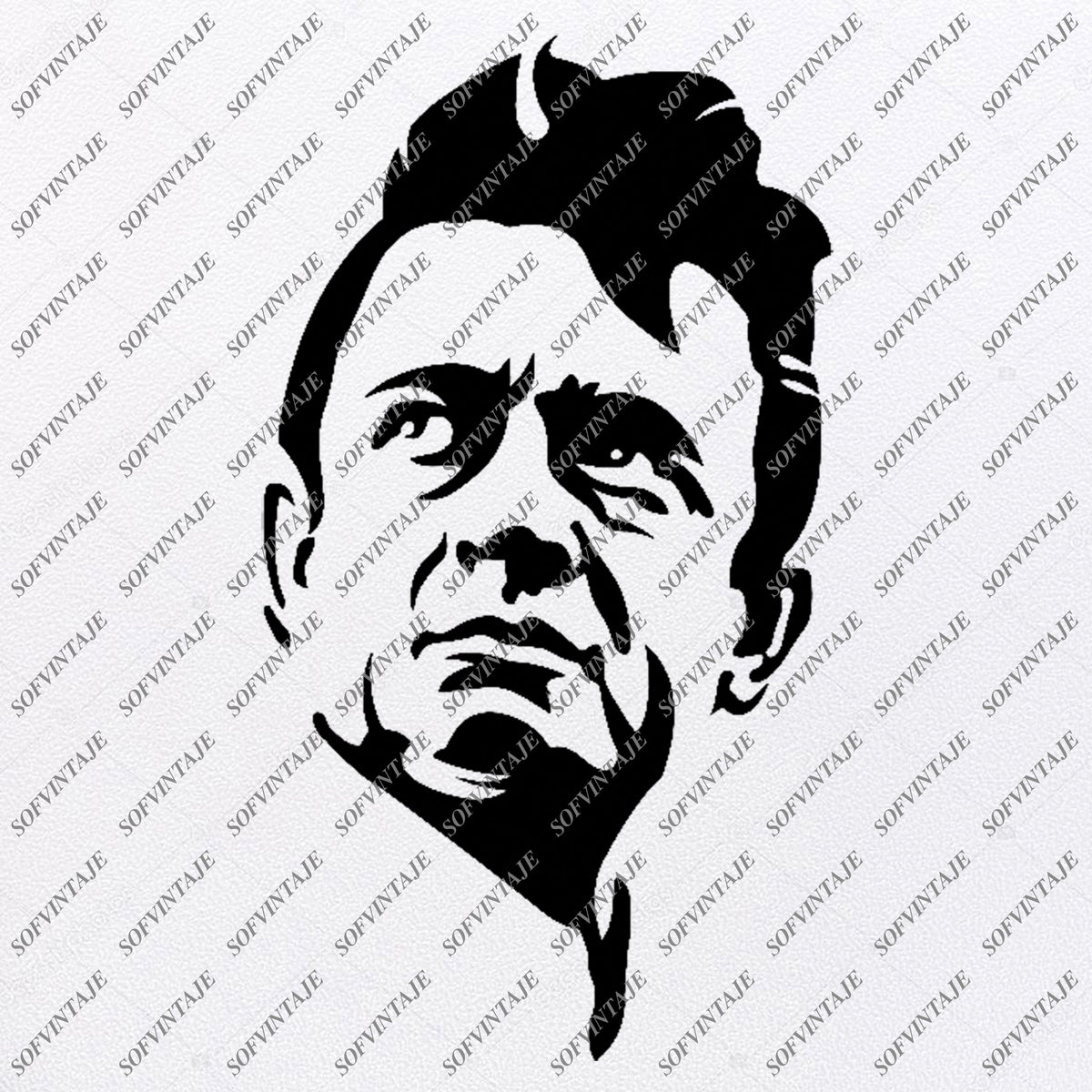 Johnny Cash Svg File-Johnny Cash Svg Design-Clipart-Singer Actor guita