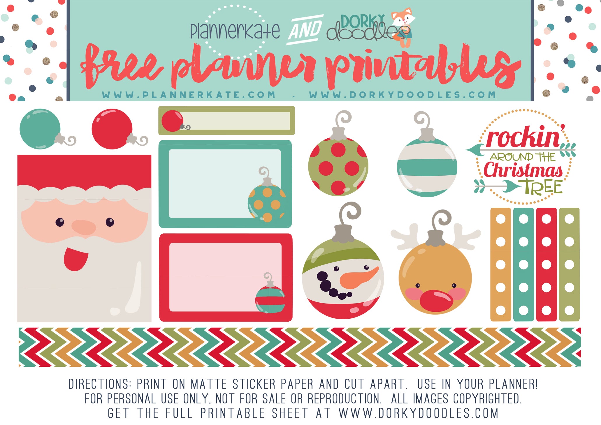 free Christmas planner stickers