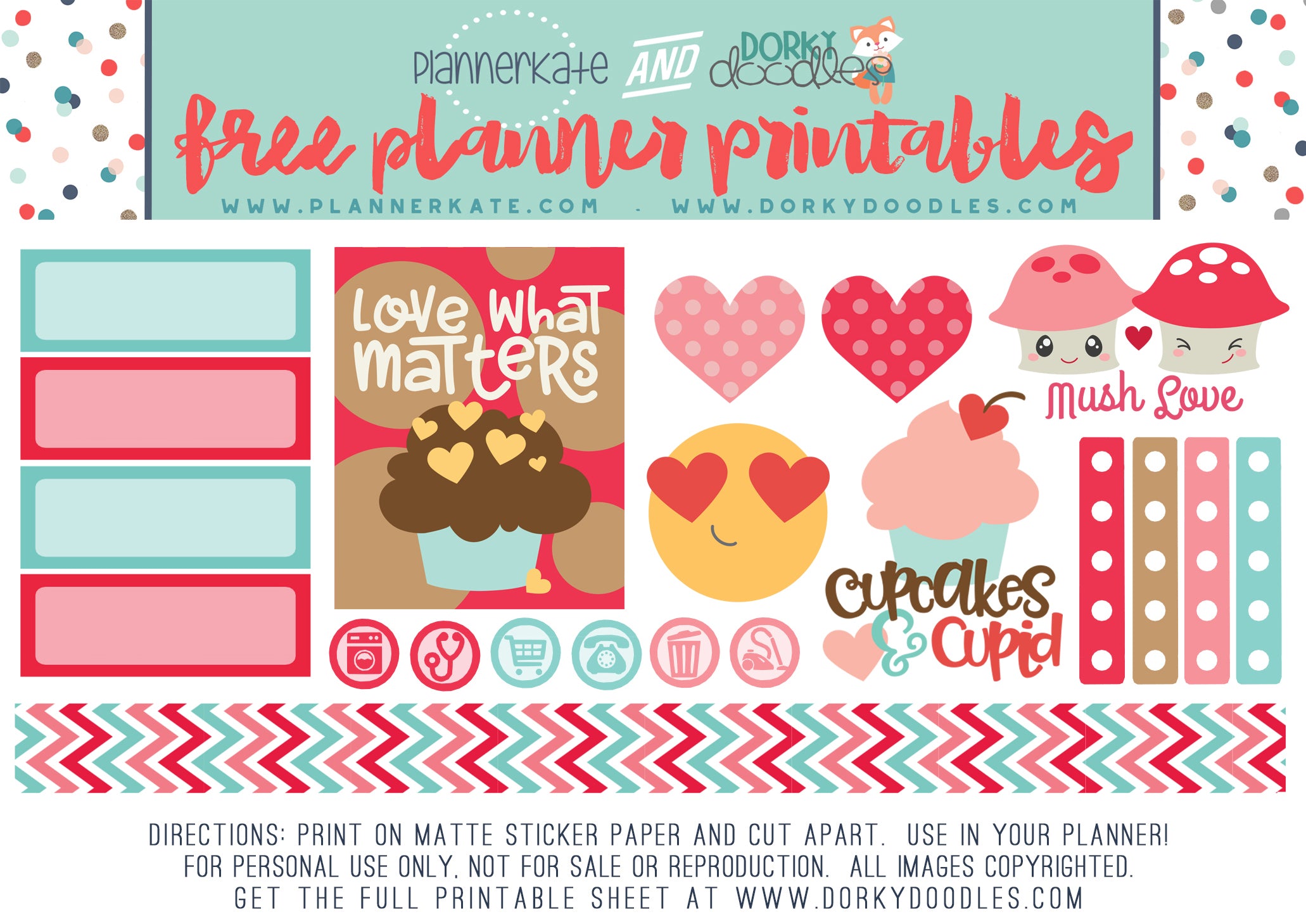 kawaii valentine planner stickers free