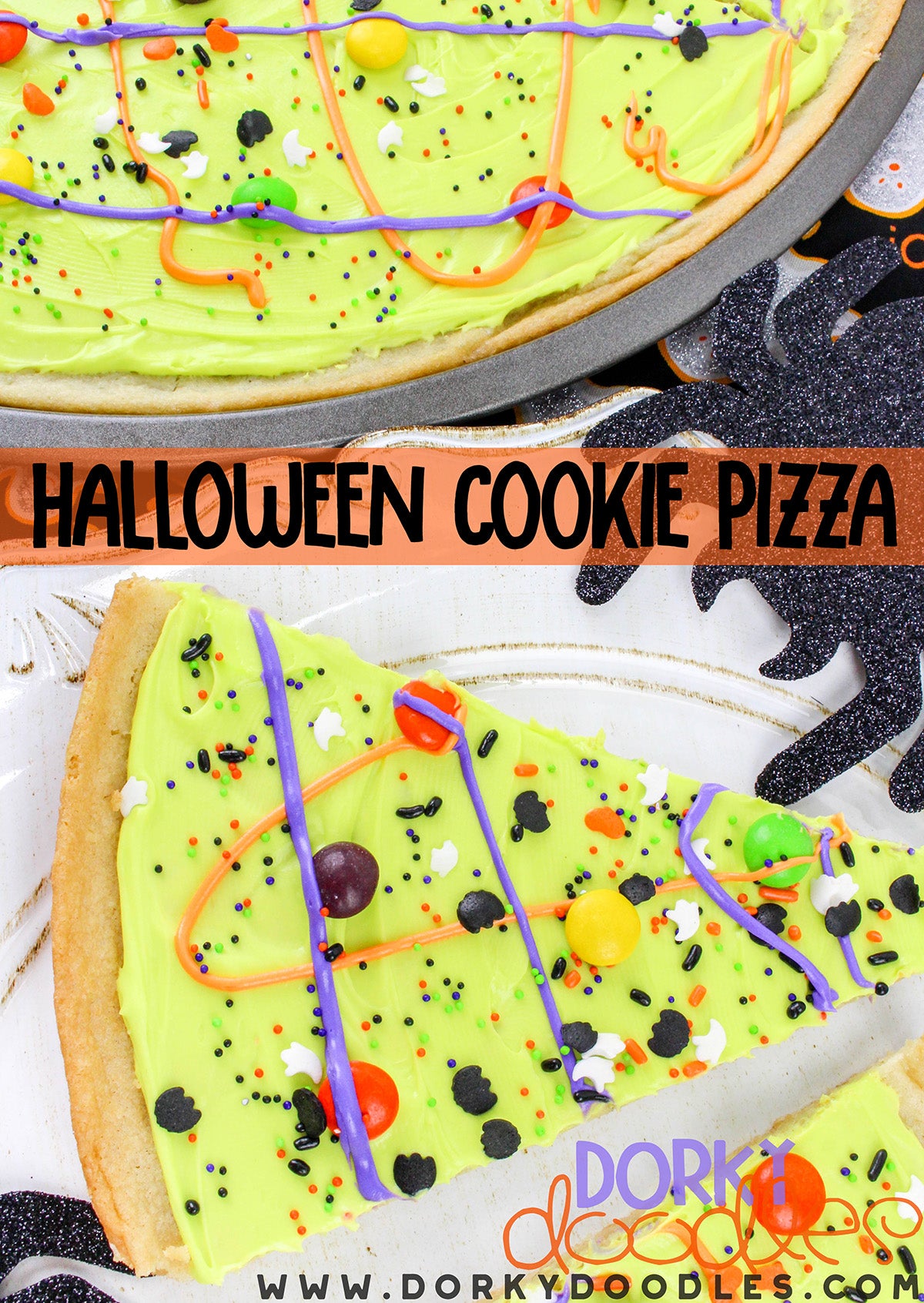 Halloween cookie pizza dessert