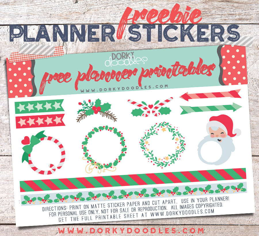 Free Christmas planner stickers download