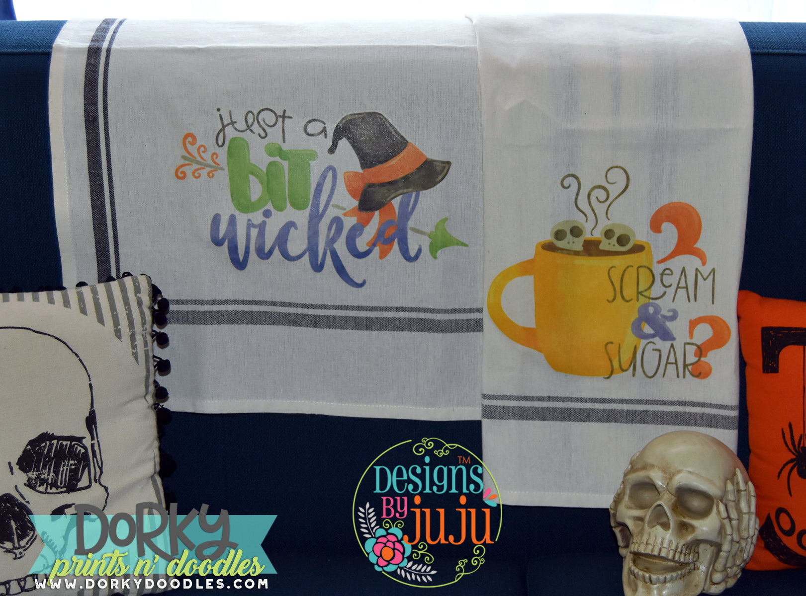 Halloween inkjet transfer designs on towels - a tutorial