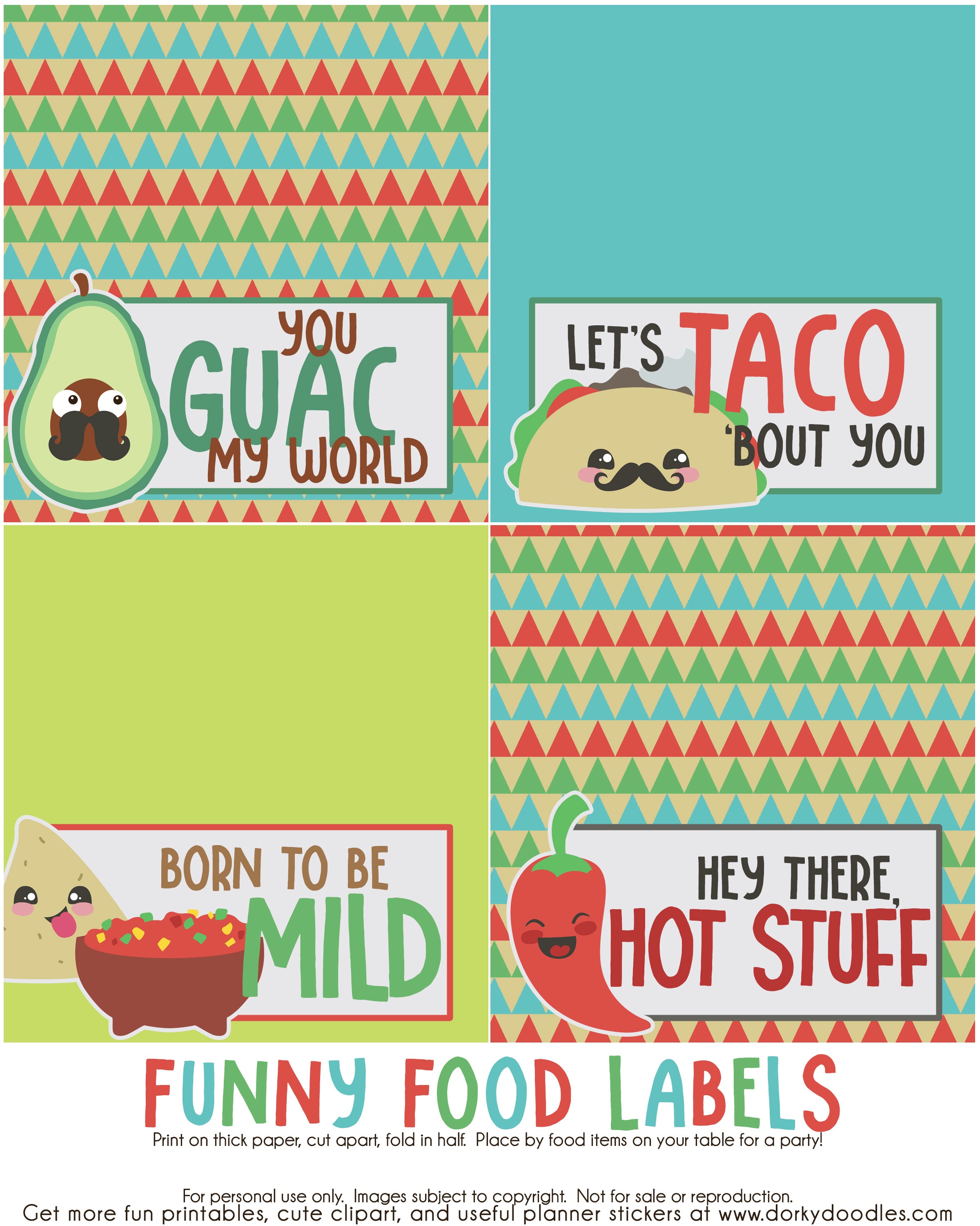 funny Mexican food label printables