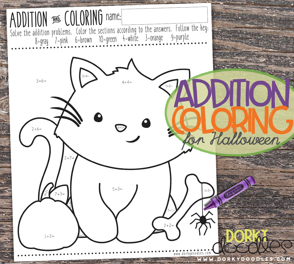 halloween math coloring page