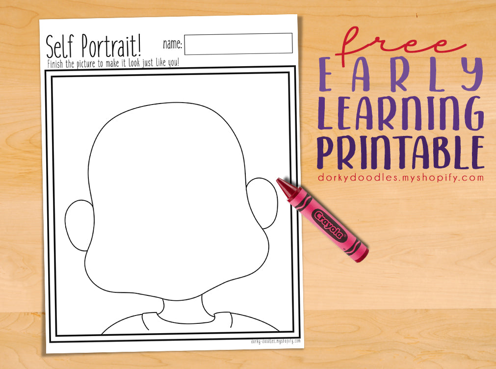 Self Portrait Printable Worksheet – Dorky Doodles