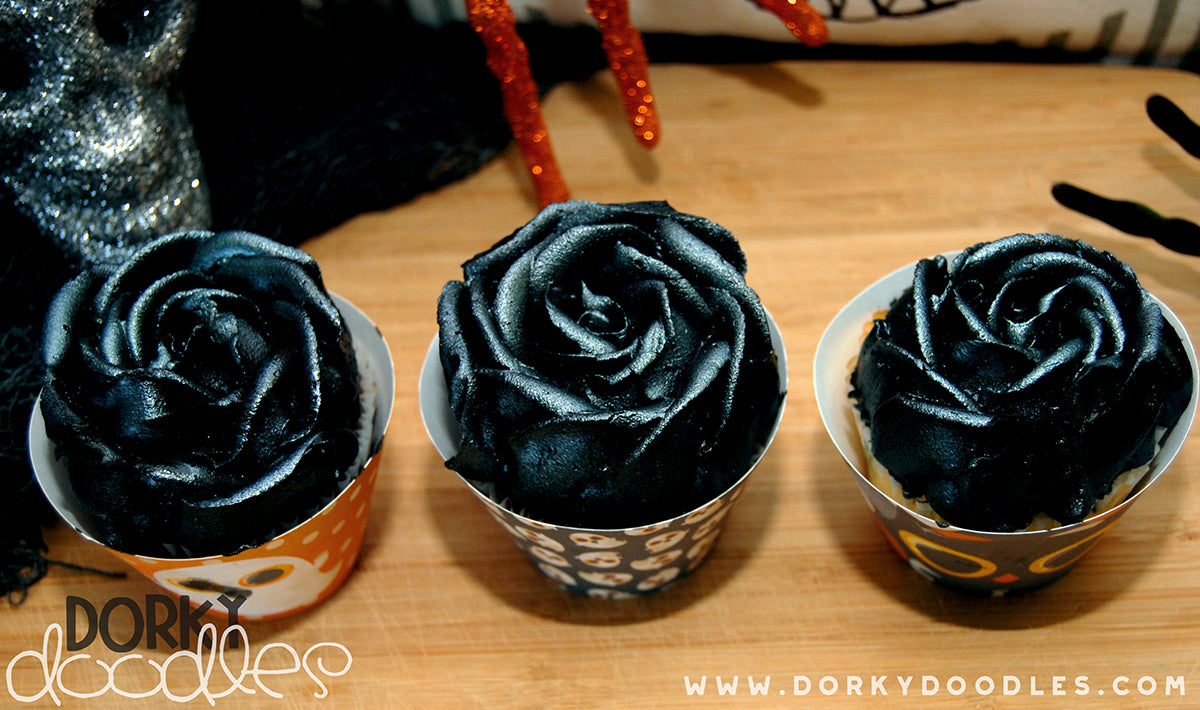 black rose cupcakes