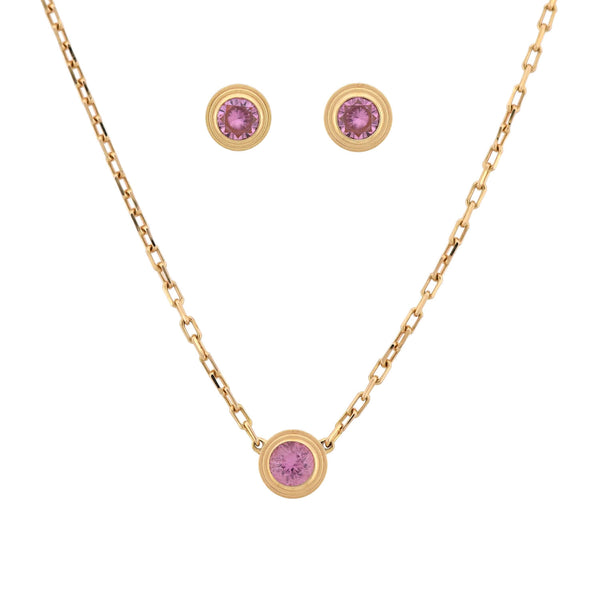 cartier pink sapphire necklace