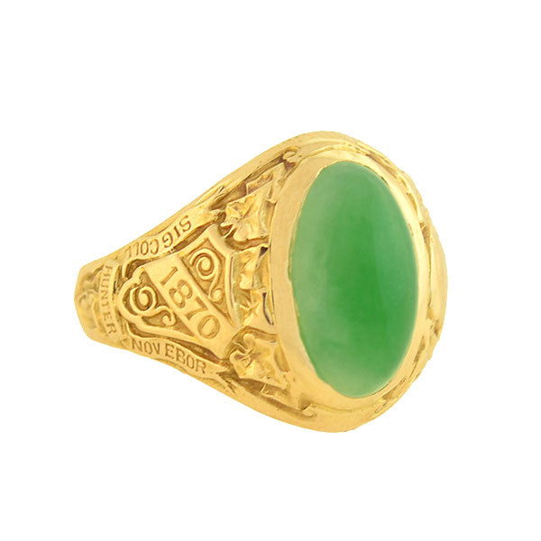 TIFFANY \u0026 CO. Art Deco 14kt Jade Hunter 