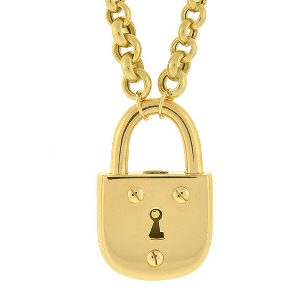 tiffany gold padlock necklace