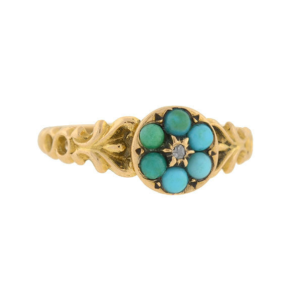 Victorian 15kt Forget-Me-Not Turquoise 