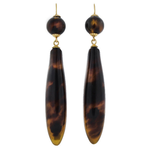 Neutral Tortoise Shell Collection Small Teardrop Studs