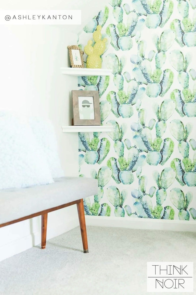Psychologisch in de rij gaan staan opslag Baby Nursery Cactus Wallpaper for walls | ThinkNoirWallpaper