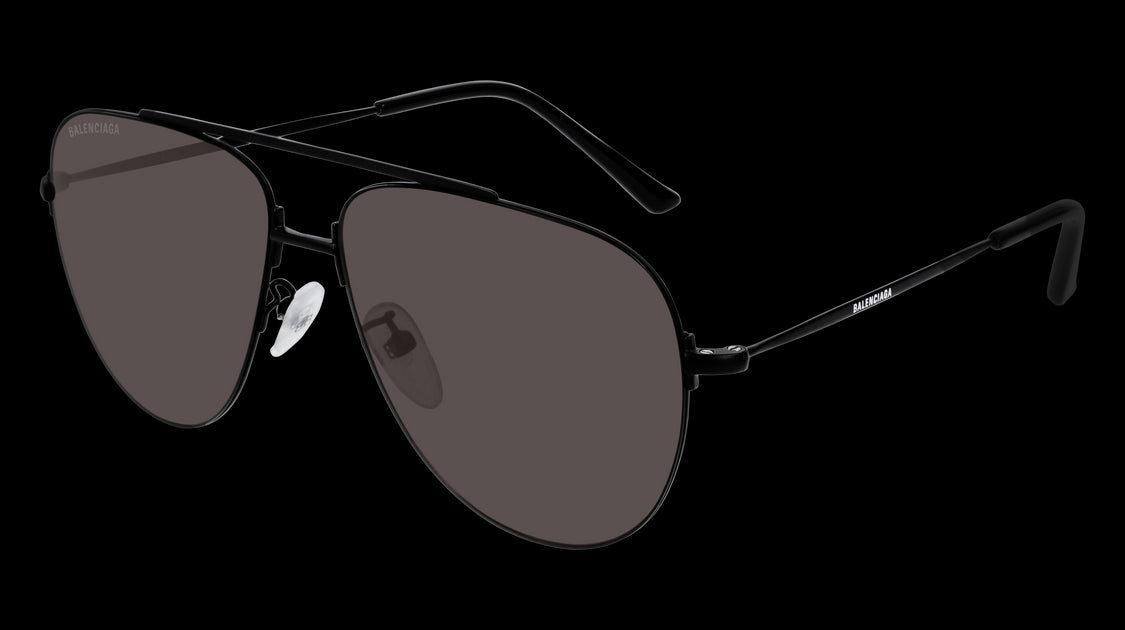 Balenciaga BB0013S Black/Gray Aviator Sunglasses