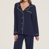 LUXE MILK JERSEY PIPED PAJAMA SET