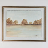 WATERCOLOR FLOATED FRAMED LANDSCAPE SERIES 2 PAINTING #1