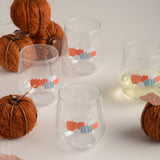 PUMPKIN PRINTED WINE GLASS PACK OF 4