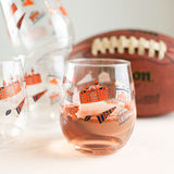 GAMEDAY PATTERN WINE GLASS PACK OF 4