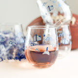 GAMEDAY PATTERN WINE GLASS PACK OF 4