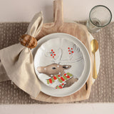 DEER FRIENDS SALAD PLATE SET OF 4