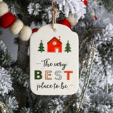 HOLIDAY STONEWARE TAG ORNAMENT