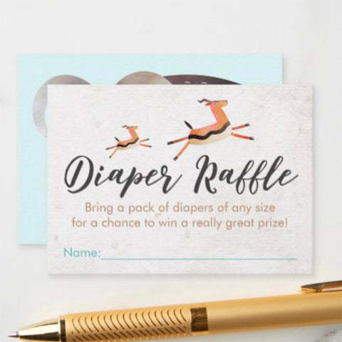 free printable diaper raffle cards safari and jungle theme