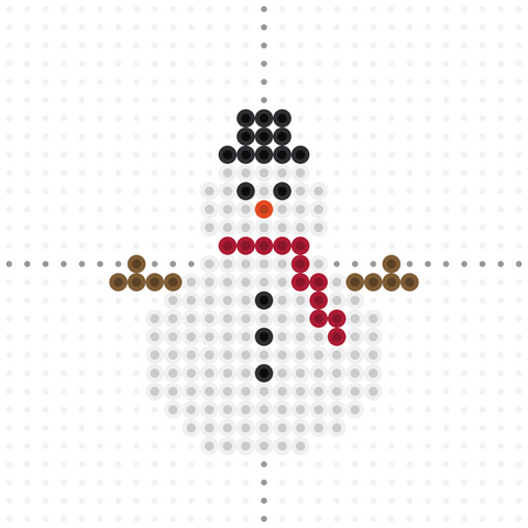 snowman perler bead design free template