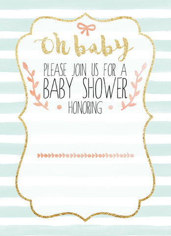 oh baby soft and sweet watercolor baby shower invitation template free