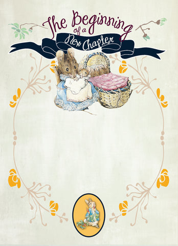 peter rabbit storybook baby shower invitation