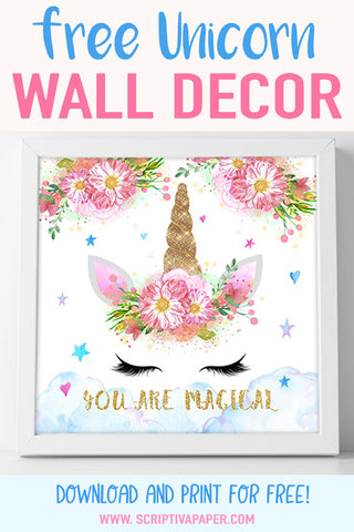free printable unicorn wall decor pinterest