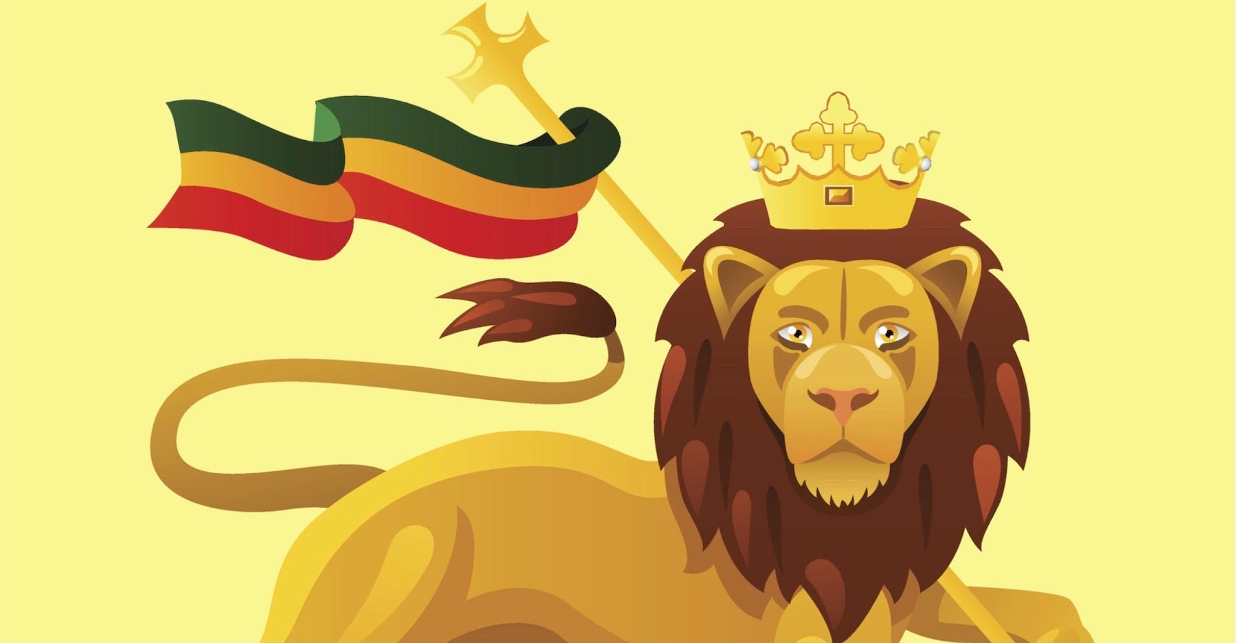 Embleme Lion de Juda avec drapeau Ethiopien